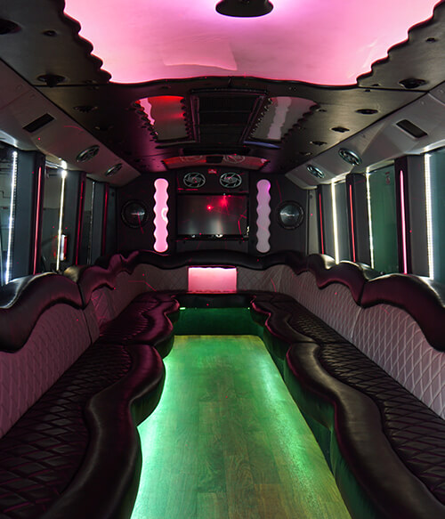 inside a limo bus